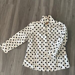 Investments Black and White Polka Dot Shirt
